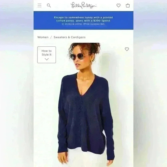 NWT Lilly Pulitzer Sevie Sweater Ruby Red size Medium item# 2Q - Picture 10 of 12